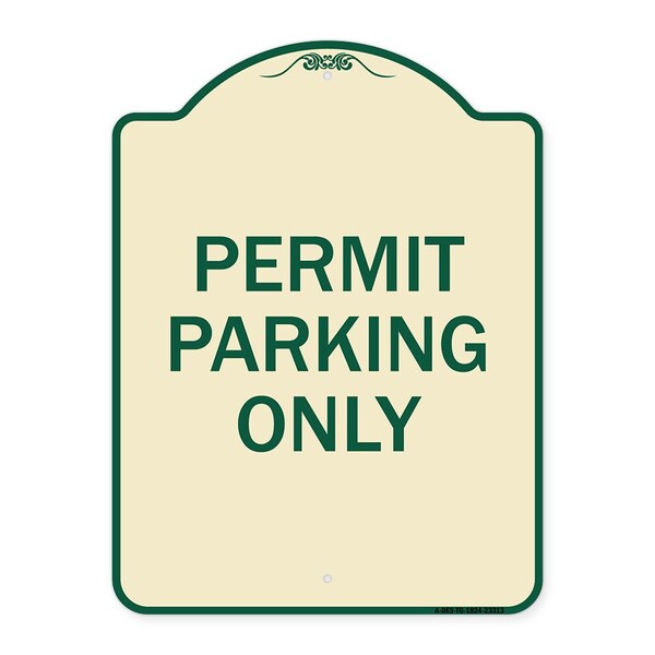 Signmission Permit Parking Only Heavy-Gauge Aluminum Architectural Sign, 24" x 18", TG-1824-23313 A-DES-TG-1824-23313 - main
